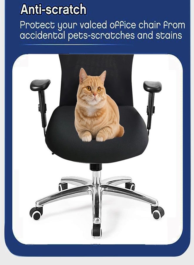 SONNACH 3 Piece Office Desk Chair Covers Stretch Washable Computer Chair Slipcovers for Ergonomic Office Chair (Black) - Image 4